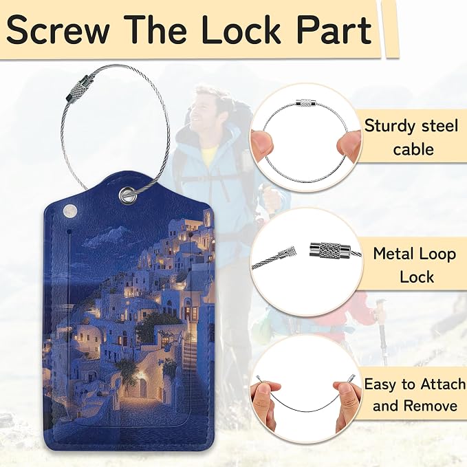 Santorini Sunset Landscape Luggage Tag - Image 2