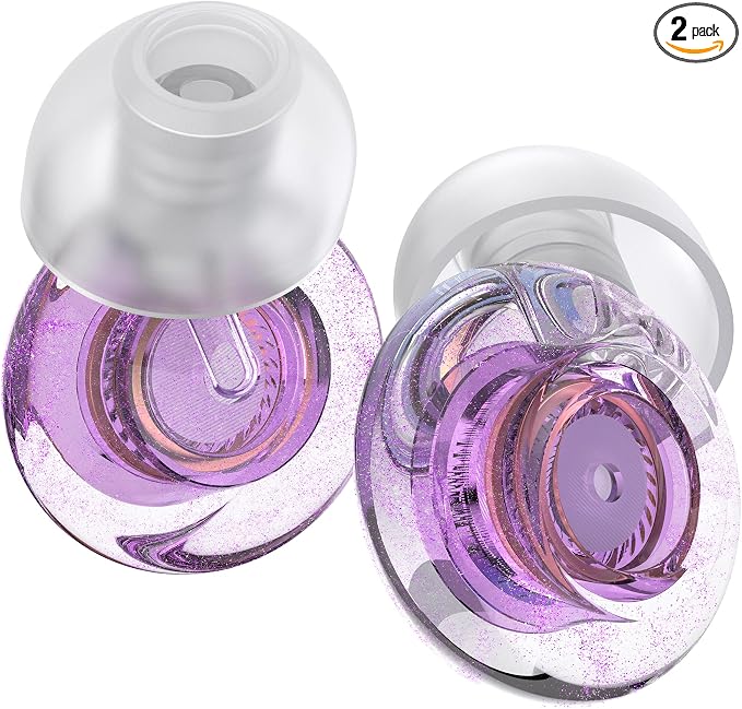 Ear Plugs for Concerts, 2 Pack High Fidelity Ear Plugs, Reusable Silicone by Yawsoy
