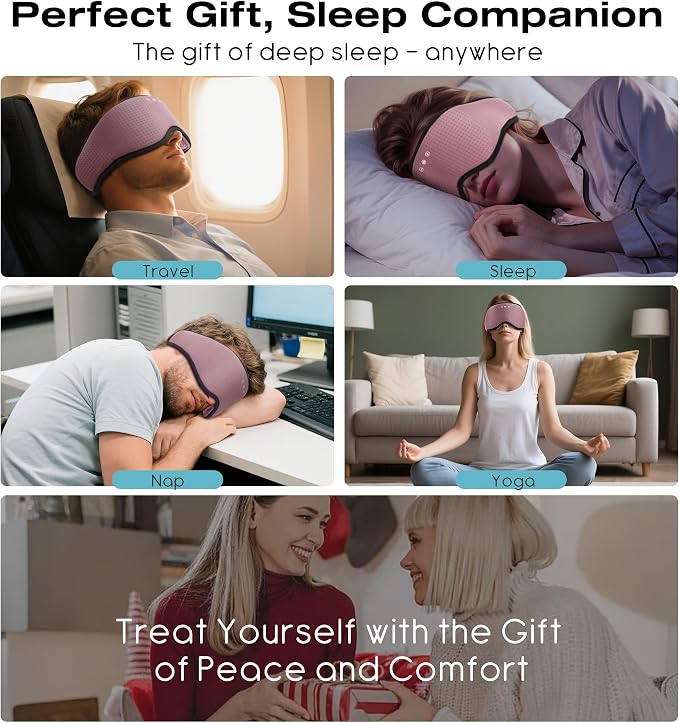 MUSICOZY Sleep Headphones with Bluetooth 5.4 Sleep Mask, Removable 3D Eye Cups - Image 8