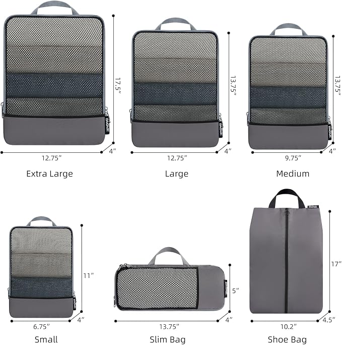BAGAIL 4 Set/6 Set/8 Set Compression Packing Cubes Travel Accessories - Image 2