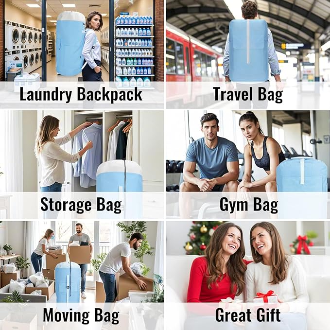 Laundry Bag Backpack, 125L Extra Large Travel - Image 7