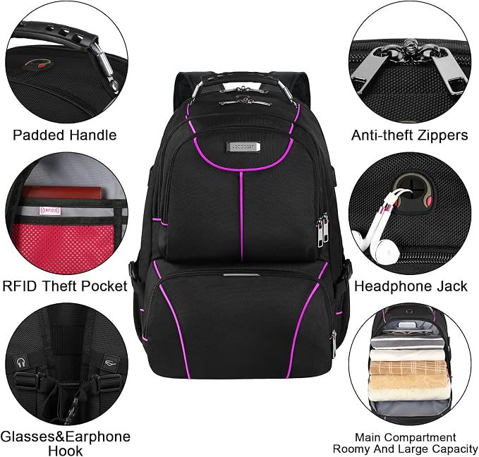VECKUSON Laptop Backpack, 15.6 Inches - Image 2