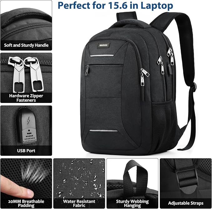 Backpack for Men and Women, School Backpack for Teens, Water Resistant Travel - Image 3