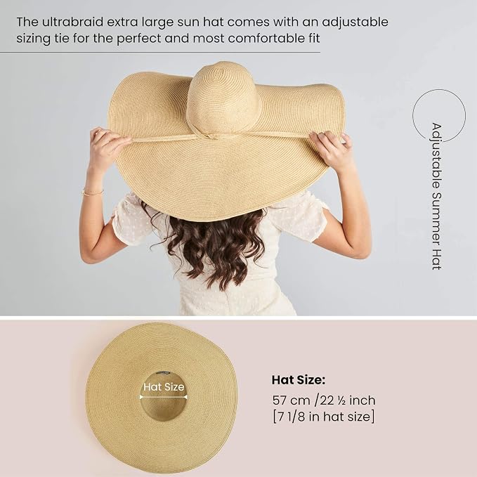San Diego Hat Company Women's Ultrabraid X-Large Brim Hat, Adjustable Sun Hat - Image 6