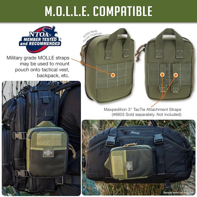 MAXPEDITION Beefy Pocket Organizer, MOLLE-Compatible, 1000D Nylon Tactical Pouch - Image 6
