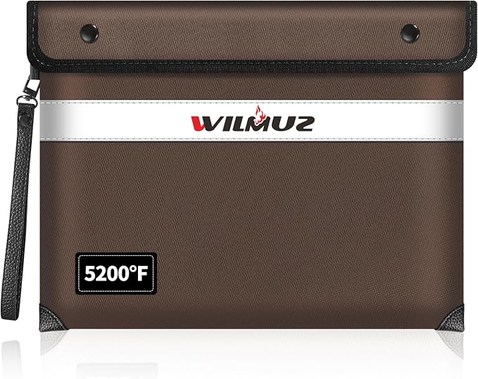 Fireproof Document Bag, 5200℉ Insulated Fire Proof Money Bag by Wilmuz