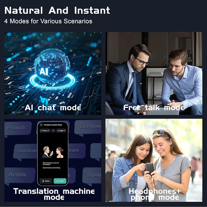IAMJOY Language Translation Earbuds, 163 Two Way AI Translator Earbuds Language - Image 5