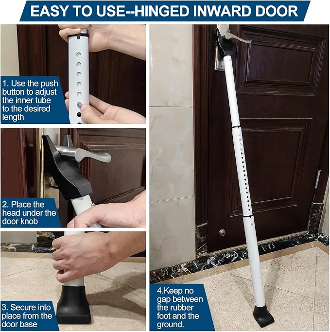 Rerishom Door Security Bar, Door Stoppers Security bar, Heavy Duty Door Lock - Image 6