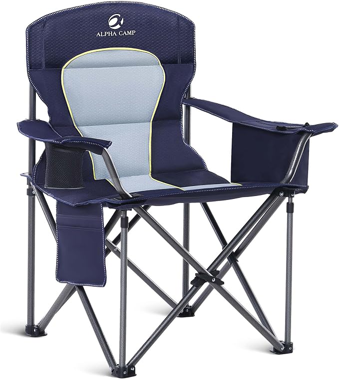 ALPHA CAMP Oversized Camping Chair Heavy Duty Lawn Chair by ALPHACAMP