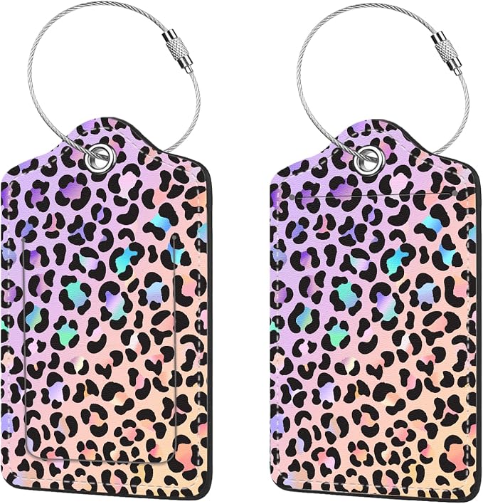2 Pcs Luggage Tags for Suitcases, PU Leather Cruise Ship Luggage Tags by Anikathy