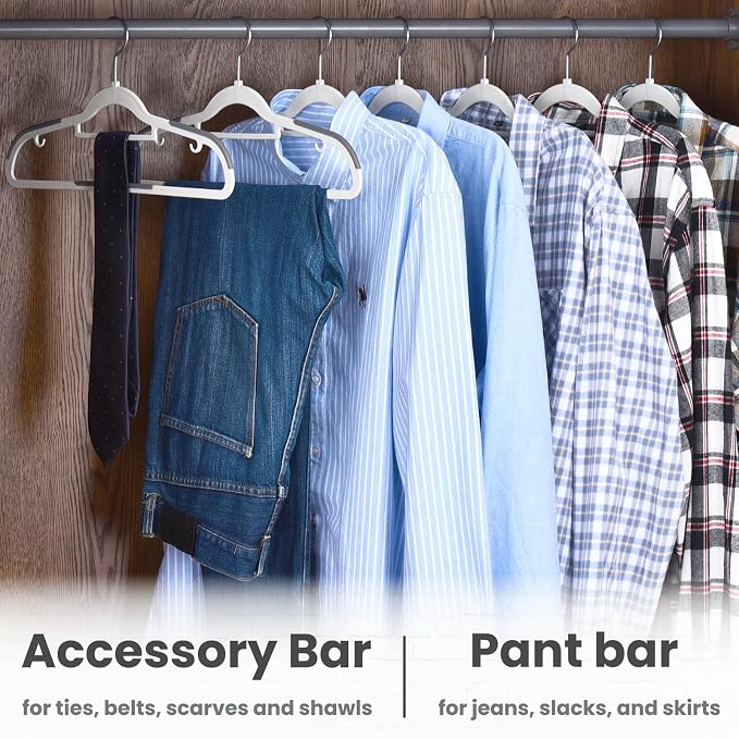 Plastic Hangers 50 Pack, Slim Clothes Hangers Non Slip, Non-staining Space - Image 9
