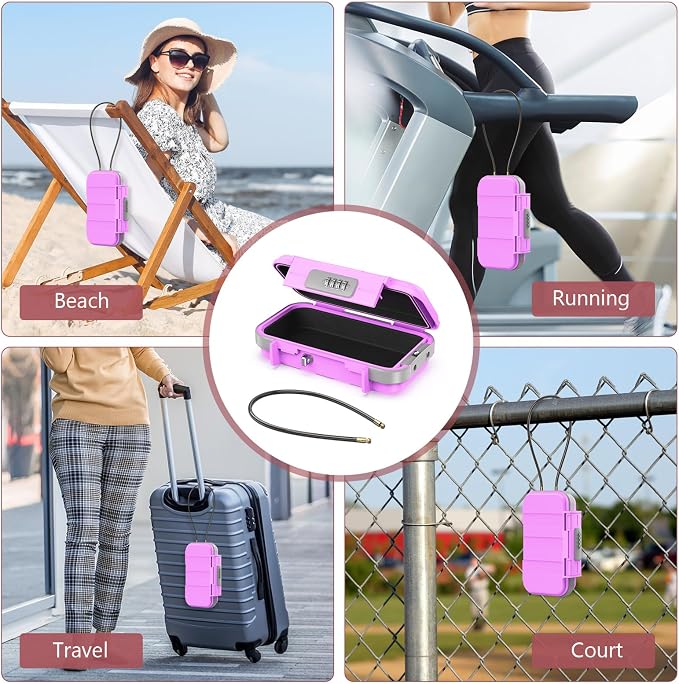 LOFICOPER Portable Safe Box, Travel Safe Lock Box, Waterproof Beach Lock Box - Image 6