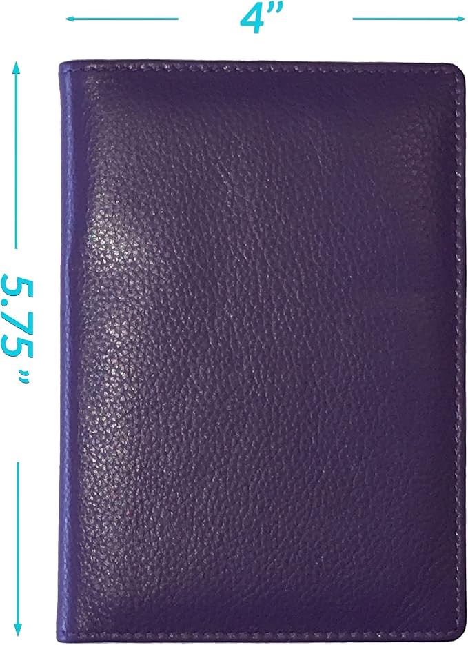 Personalized Monogrammed Dark Purple Leather RFID Passport Wallet - Image 4