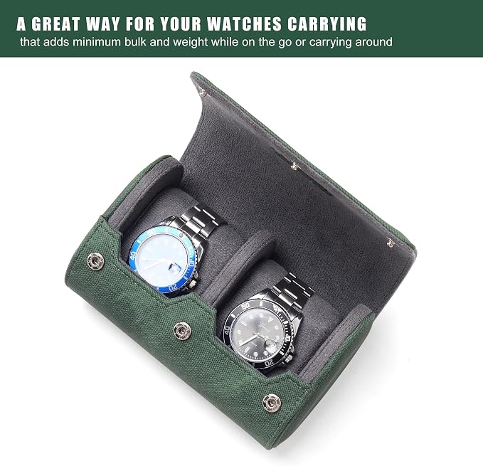 Longjet Watch Roll Travel Case for Men Portable Watches Organizer Box - Image 2