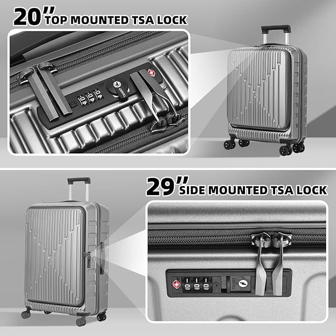 2 Pieces 20/29 Luggage Sets, 20 Inch Cabin Luggage - Image 3