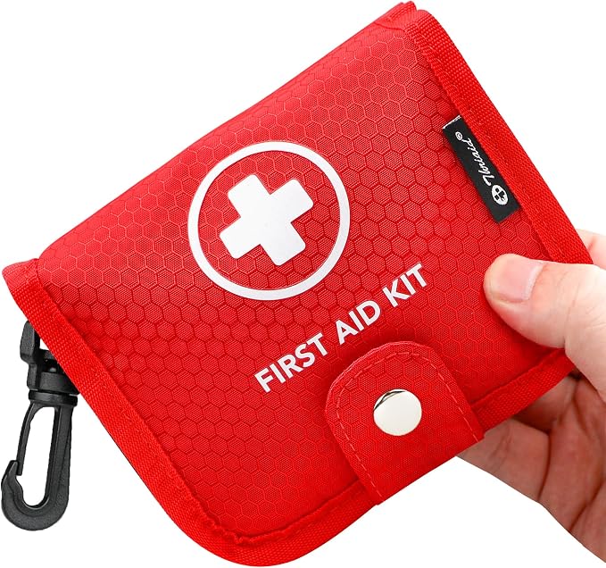 Small First Aid Kit, 100 Pieces Water-Resistant Well Organzied Pouch by THRIAID