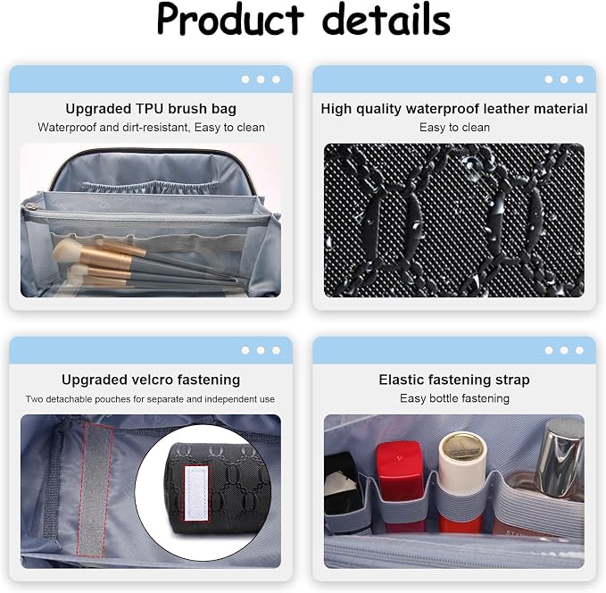 BOYATU Travel Makeup Bag for Women: Cosmetic Organizer Bag - Image 4