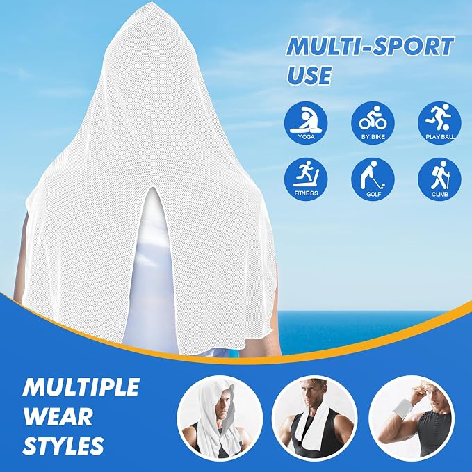 3 Pack Cooling Hoodie Towels for Neck and Face, UPF 50 Sun Protection & Instant - Image 5
