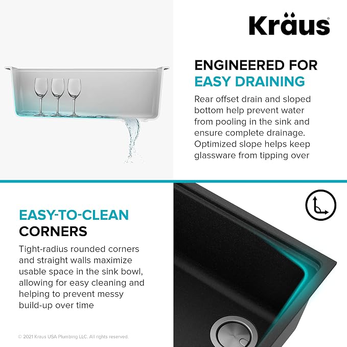 KRAUS Bellucci 32” in. Undermount Workstation Granite Kitchen Sink in Metallic - Image 11