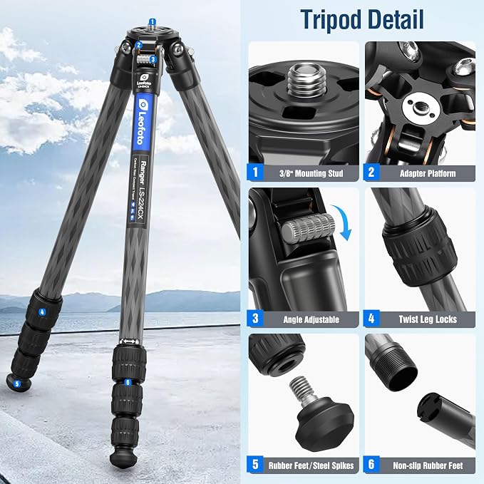 42.2" Carbon Fiber Travel Tripod - Image 6