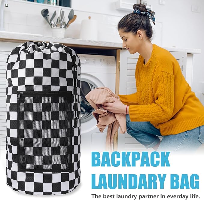 Positive Square Travel Laundry Bag Backpack, Portable - Image 2