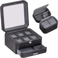 ROTHWELL Gift Box with 6 Slots Leather Watch Box and 2 Watches Travel Case by RothwellSanFrancisco