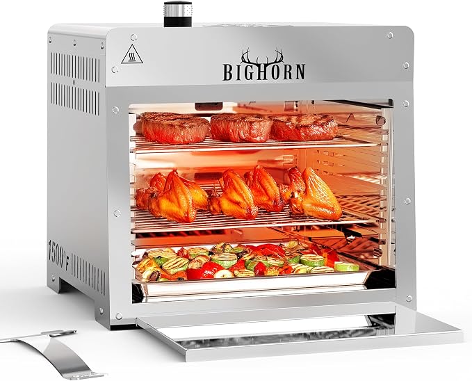 BIG HORN OUTDOORS 1500°F Small Infrared Propane Gas Grill – Portable Steak by BigHornOutdoors