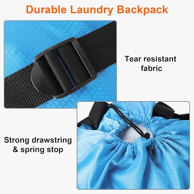 Femuar Laundry Bag Backpack Durable Laundry Bag - Image 3