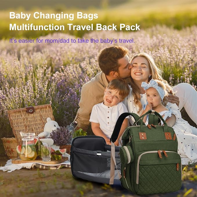 Diaper Bag with Changing Station, Waterproof 3 in 1 Baby Diaper Backpack with - Image 6