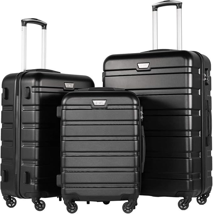 Coolife Luggage 3 Piece Set Suitcase Spinner Hardshell Lightweight TSA Lock) by COOLIFE