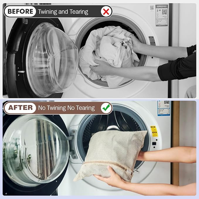 100% Cotton Mesh Laundry Bags, Premium Soft, No Dye - Image 2