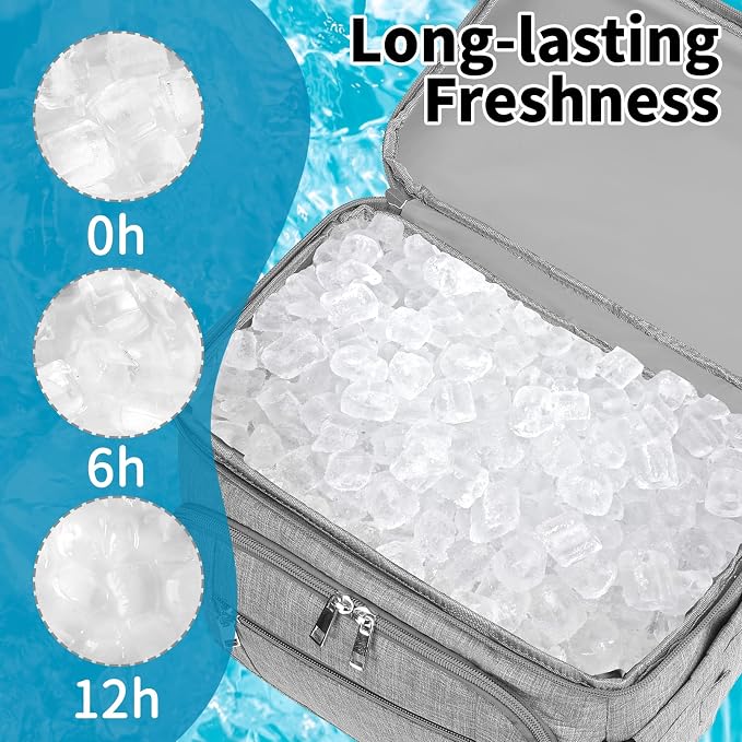 Cooler Backpack, Insulated Backpack Cooler Leakproof Double Deck Cooler Bag - Image 3