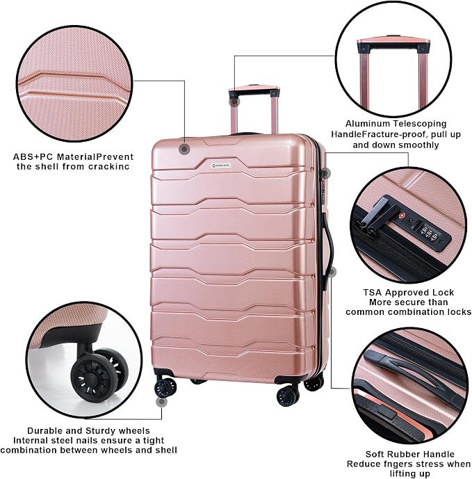 Luggage Set 3 Piece, PC+ABS Lightweight Suitcase Sets - Image 4