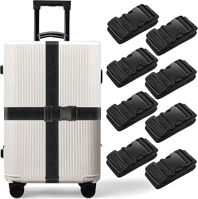 BILIONE 8 Pcs Luggage Straps, TSA Approved Add a Bag Premium Accessory by BILIONE