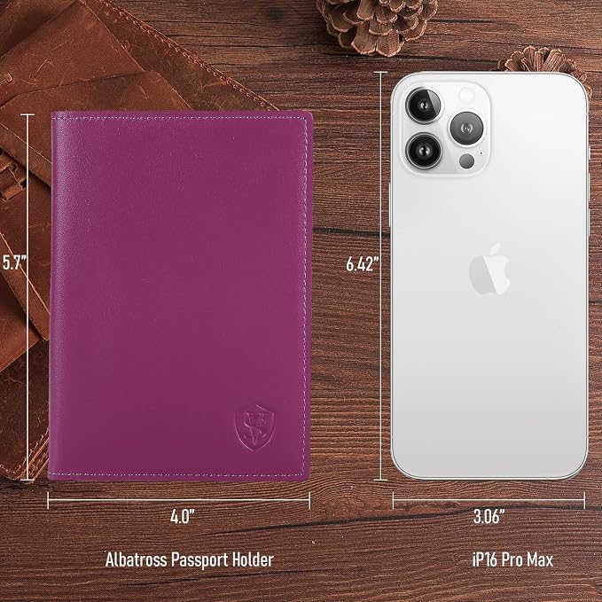 STAR VISTA Albatross Leather Travel Passport Holder, Minimalist Design - Image 7