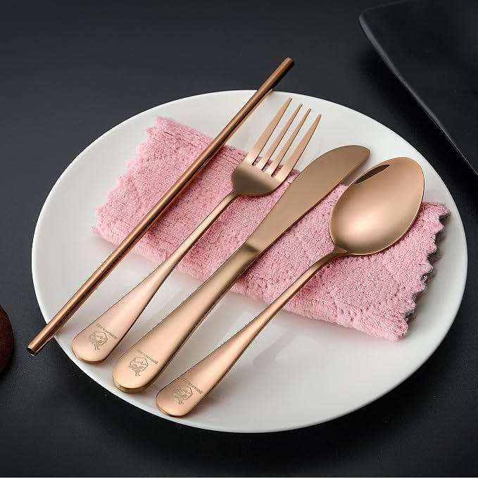 Boulder Bee Travel Utensils | Reusable Camping Cutlery | Stainless Steel - Image 4