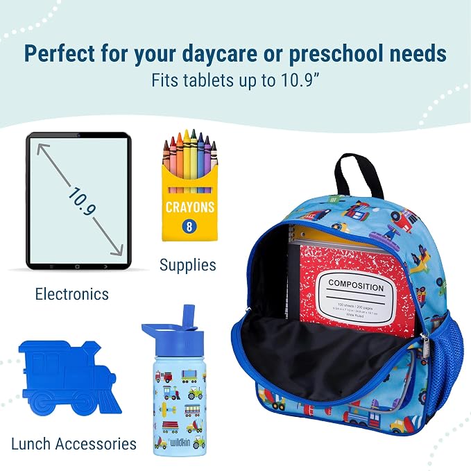 Wildkin 12-inch Kids Backpack – Padded, Adjustable, and Trucks - Image 5