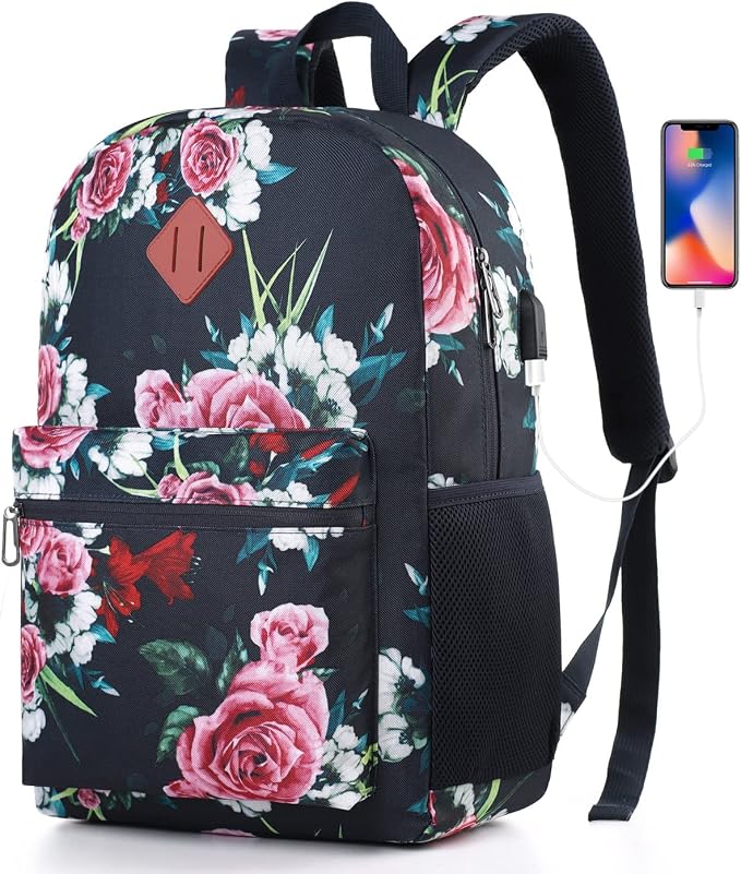 School Backpack, Casual Bookbag Women and Teen Girl Schoolbag by YAMTIONBAGS