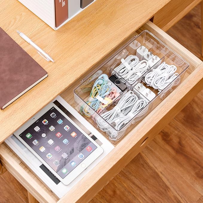 Yesesion Clear Plastic Cord Organizer Box - Image 5