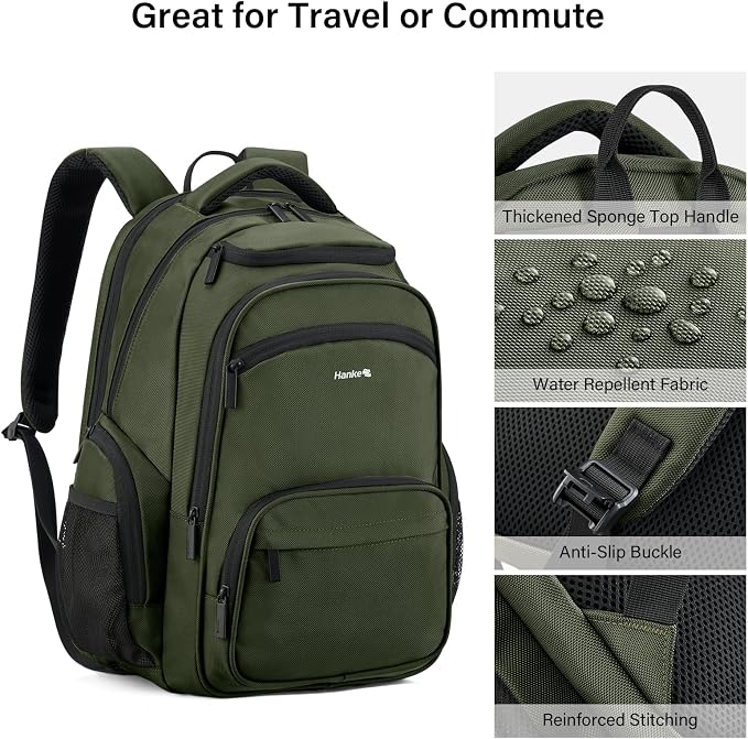 Hanke College Laptop Backpack Multi-Pocket, 18-Inch Large Travel Backpack - Image 3