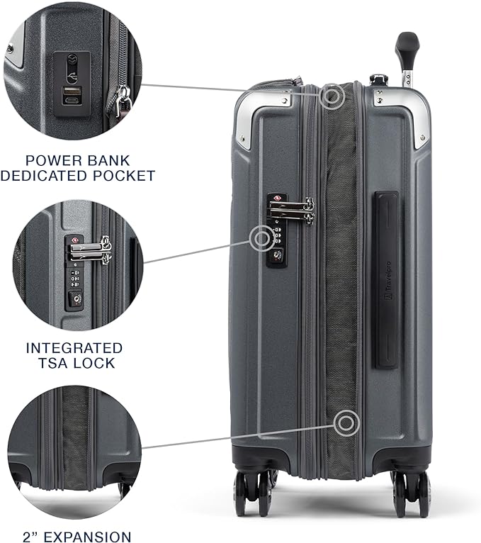 Travelpro Platinum Elite Hardside Expandable Carry on Luggage, 8 Wheel Spinner - Image 4