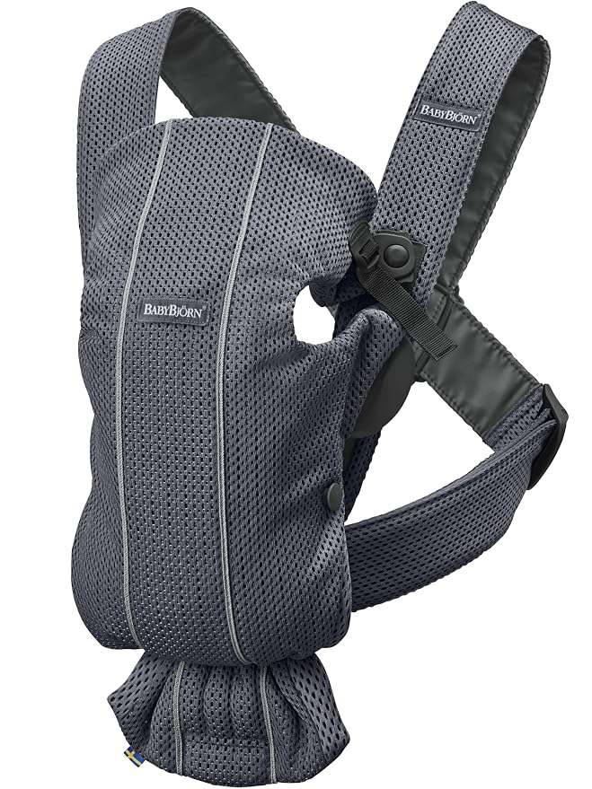 BabyBjörn Baby Carrier Mini, Anthracite, 3D Mesh | Newborn Carrier, Easy-to-Use by BabyBj%C3%B6rn