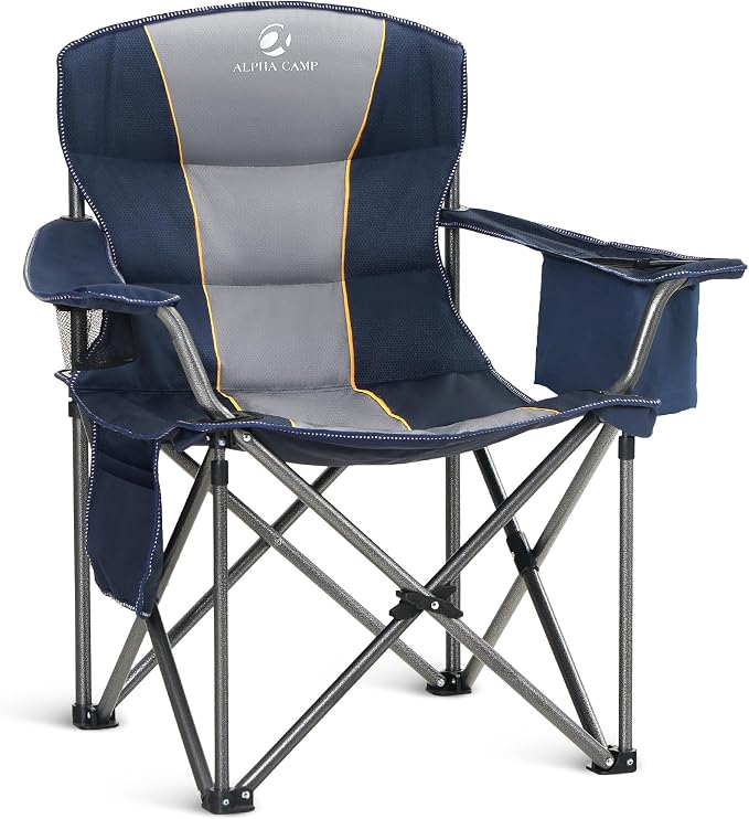 ALPHA CAMP Oversized Camping Chair Heavy Duty Lawn Chair by ALPHACAMP