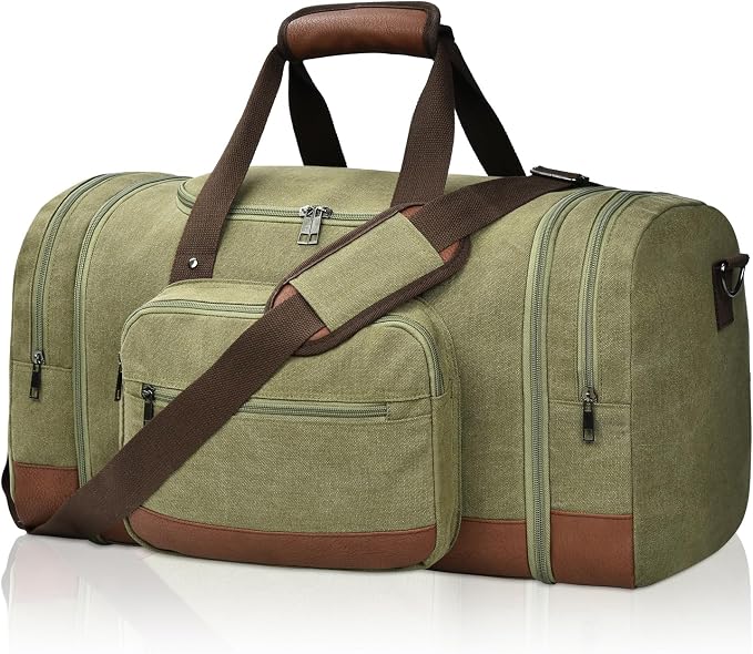 Litvyak Duffle Bag for Travel, 50L Canvas Travel Duffel Bags Overnight Weekend by Litvyak