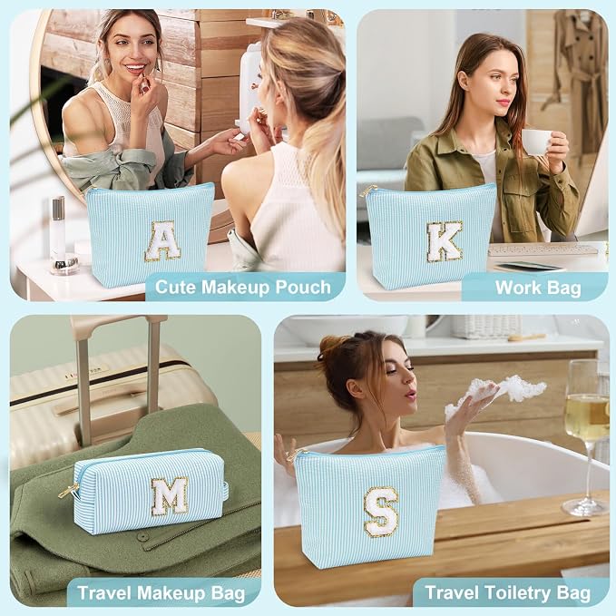 YOOLIFE Initial Makeup Bag for Girls Women - Image 6