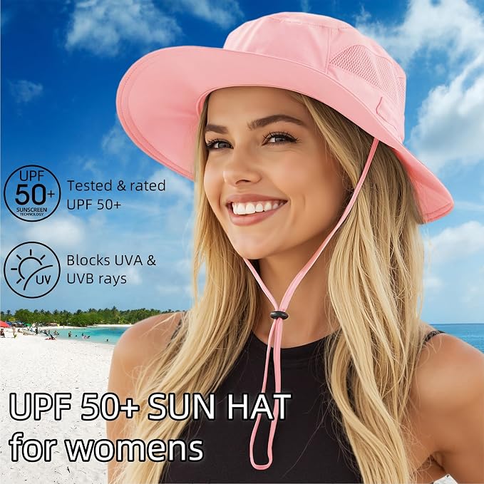 Connectyle Women's UPF 50+ Sun Hat UV Protection Wide Brim Bucket Hat Summer - Image 2
