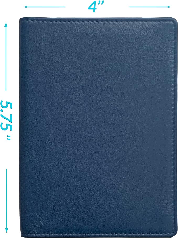 Personalized Monogrammed Navy Leather RFID Passport Wallet - Image 4