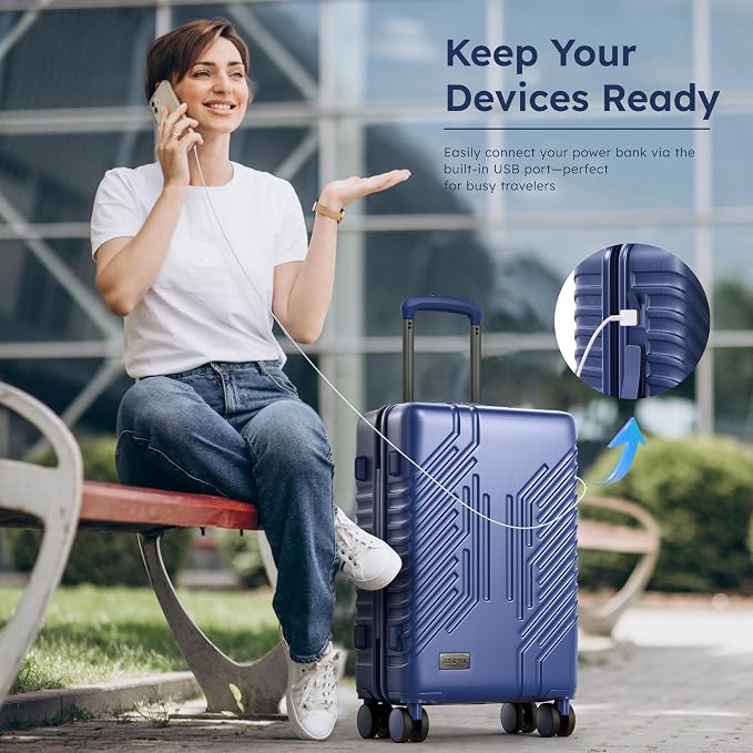 ALPHA CAMP 20-inch Carry On Luggage Airline Approved - Image 2