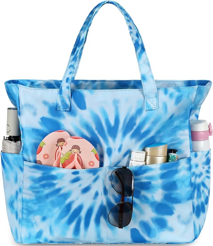 LEDAOU Large Beach Tote Bag Women Waterproof Sandproof Zipper Beach Tote Bag - Image 8