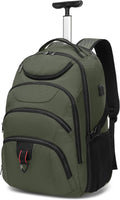 Boavan Rolling Backpack, 17 inch Water Resistant Wheeled Backpack, Carry on by Boavan